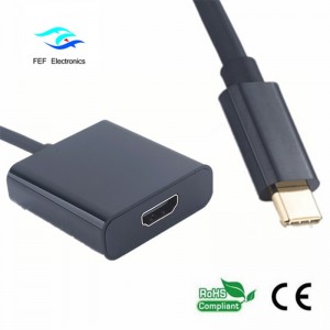 USB نوع ج إلى محول HDMI حالة معدنية أنثى الرمز: FEF-USBIC-006