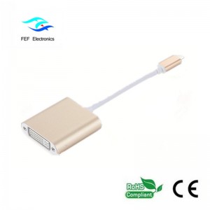 USB TYPE-C إلى محول DVI الإناث ABS قذيفة كود: FEF-USBIC-003
